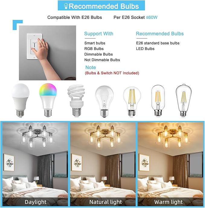 YYT Light Fixtures for Dining Room 6-Light Semi Flush Mount Ceiling Light Fixtures Large Brushed Nickel Kitchen Lighting Fixtures Ceiling with Clear Glass Shade for Living Room - E26