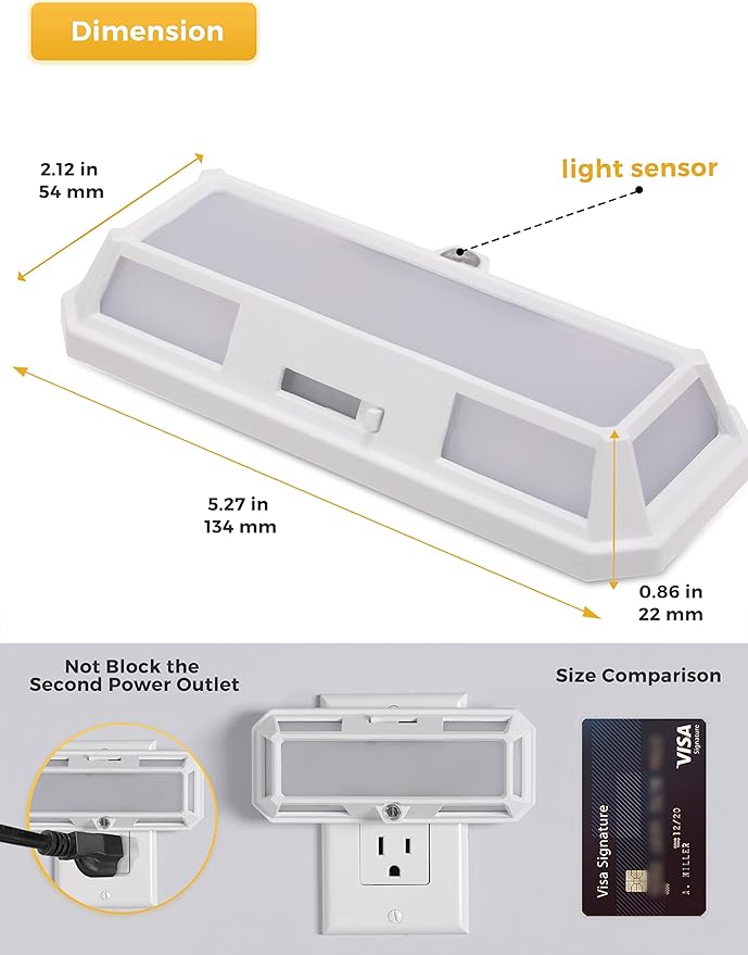 L LOHAS LED Bright Night Lights Plug into Wall, 0-250LM LED Night Light, Dusk to Dawn Sensor, 2W Dimmable Night Light, Daylight 5000K for Bathroom, Adults, Hallway, Bedroom, Stairway