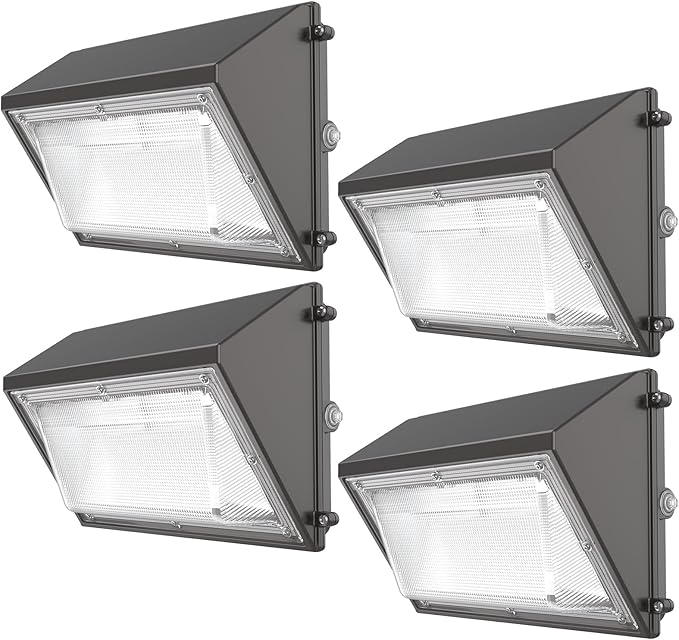 HYPERLITE 120W LED Wall Pack Light with Dusk-to-Dawn Photocell 4Packs, ETL Listed Outdoor Security Lighting Commercial and Industrial LED Wall Lights for Parking lot Garage Warehouse Factory