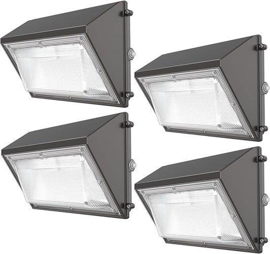 HYPERLITE 120W LED Wall Pack Light with Dusk-to-Dawn Photocell 4Packs, ETL Listed Outdoor Security Lighting Commercial and Industrial LED Wall Lights for Parking lot Garage Warehouse Factory