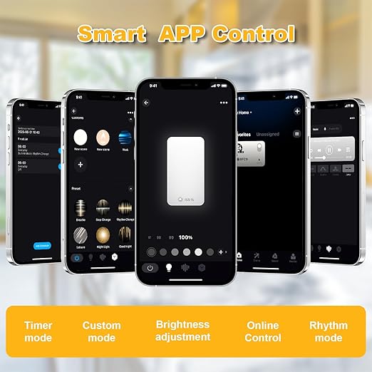 Lichaser 4 Pack LED Backlight Sheet White 6000K 24V 36W, Dimmable LED Panel Sheet Compatible with Alexa, Flexible Backlit Light Remote & APP Control, 19.7X9.7 Inch for Marble, Onyx, Quartz Countertop