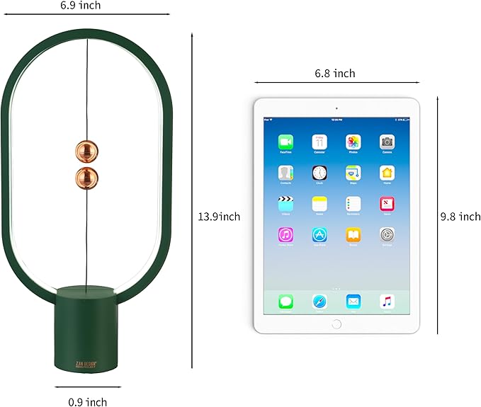 Heng Balance Light, USB Powered LED Table lamp, Creative, Magnetic Switch Night Light, dimmable Eye Protection Table lamp, Used for Gifts, Decoration Bedside, Dormitory and Office(Green)