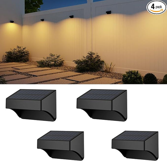 ZCXLIGHT Solar Fence Lights Outdoor,Fence Solar Lights Outdoor Waterproof Led IP65 with10 Fixed Colors ＆ RGB Color Changing for Wall Backyard Step Railing Patio Pool Porchaily&Holiday Decorations (4)
