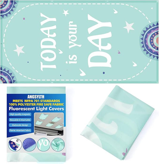 Fluorescent Light Covers - Classroom Covers for Ceiling Lights, 1 PCS 4 x 2 Feet Magnetic Light Filters, Classroom, Office Decor (Todat is your Day)