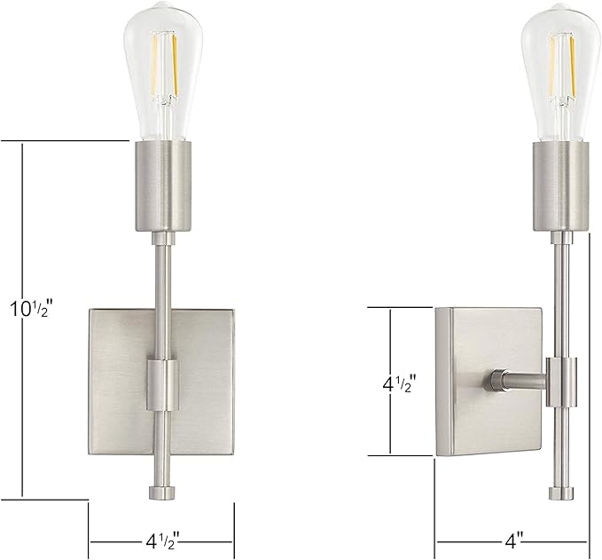 Linea di Liara Berbella Brushed Nickel Wall Sconce Light Fixture Modern Sconce Wall Lighting Bathroom Wall Sconces Hallway Light Fixtures Wall Lamp for Bedroom, LED Bulb Included, UL Listed