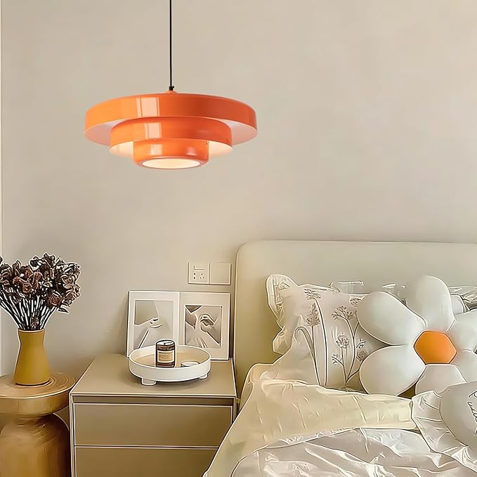 Plug in Pendant Light Fixtures, Plug in Chandelier Mid Century Modern Hanging Lamp with Pulley Nordic Style Pendant Lamp Metal Shade On/Off Switch Hanging Light for Living Room Dining Bedroom Kitchen