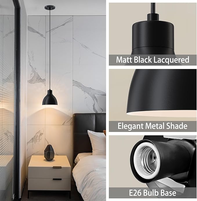 4 Pack Single Kitchen Island Mini Metal Drum Pendant Light Industrial Hanging Ceiling Light Fixtures for Over Sink Bar,Dining Room,Corridor,Entryway,Hallway