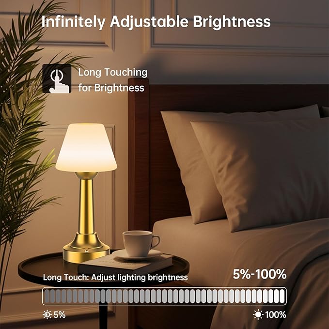 TRRMEZY Shower Lamp Waterproof Bathroom Lamp for Inside Shower Bathtub, 18-Hour Rechargeable Cordless Shower Light, 3-Color Temps Touch Dimmable Light, Small Relaxing Spa Night Lamp for Bathroom