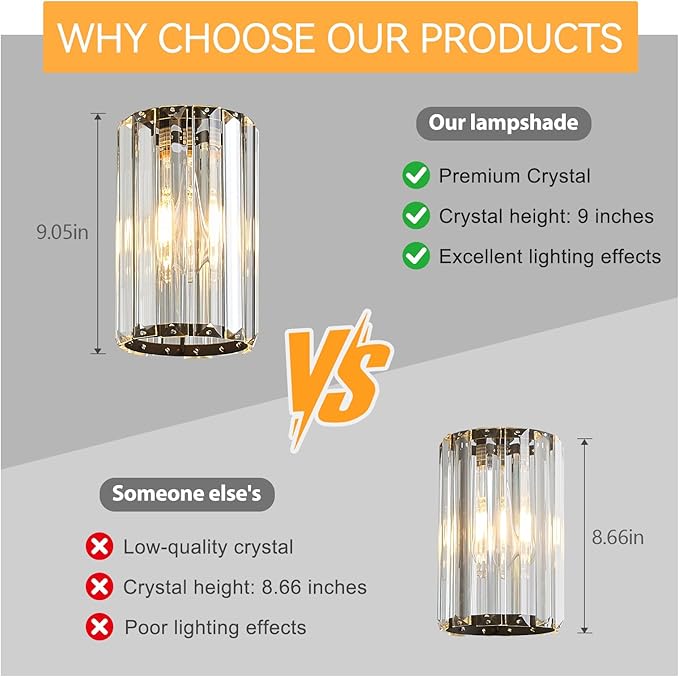 Black Pendant Lighting Modern Pendant Light Mini Crystal Chandeliers,Adjustable Pendant Light Fixture for Kitchen Island Dinning Room Corridor Bedroom(Black 2-Pack)