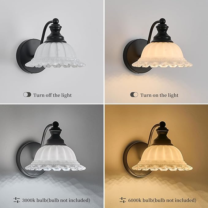 XIEDUN Vanity Light Black Wall Sconces Modern Bathroom Sconces