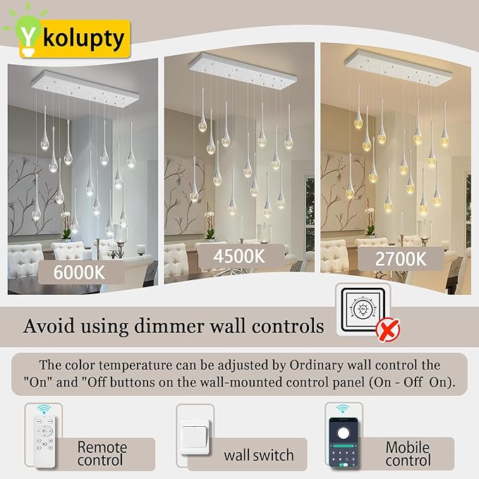 ykolupty Modern Rectangular Chandelier,14 Lights Silver Raindrop Chandelier Lighting,Industrial Linear Pendant Ceiling Light Fixture for Dining Living Room Kitchen Island