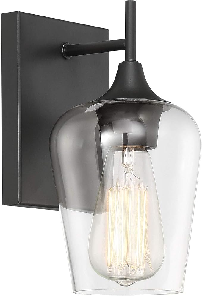 Savoy Essentials 9-4030-1-13 Octave Bohemian Clear Glass Wall Sconce, 1-Light 60 Watt, 10" H x 5" W, English Bronze