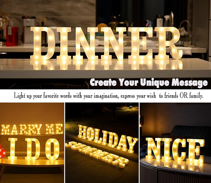 DyingSwan Small Led Marquee Letters, Light Up Letters, 8.58 Inch Led Letter Lights, Battery Powered Lighted Sign for Table, Party, Birthday, Christmas Decor (Letter I)