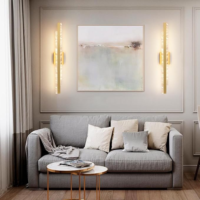 Modern Bathroom Vanity Light: Brushed Gold 32 inch 28W Dimmable LED Bath Bar Light Fixtures Over Mirror - Wall Sconce Picture Lights for Paintings Cabinets Bedroom 3000k