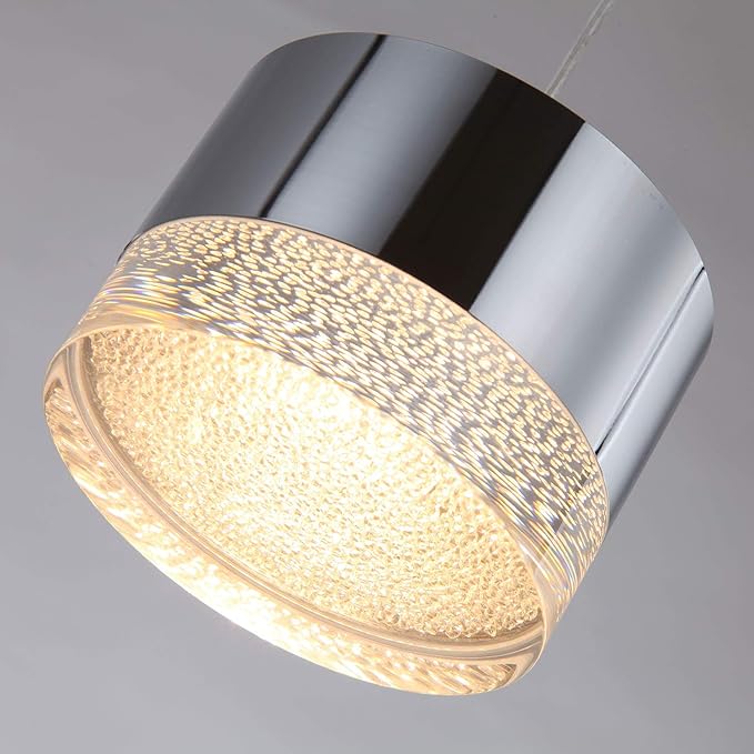 Jupiter 4 Mini Pendant Lighting Nickel - LED Hanging Light Fixture for Kitchen Island, Bar, Foyer - Cluster Pendants - Dimmable, Adjustable Wire, Lamp Bulb Included