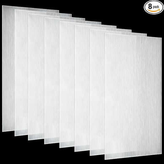 Pushglossy 8 Pack 22.5" x 46.5" x 0.2" Fluorescent Light Covers Replacement, Cuttable Polycarbonate Diffuser Panels for Drop Ceiling Light Fixture for Office Classroom Commercial Use (Clear)