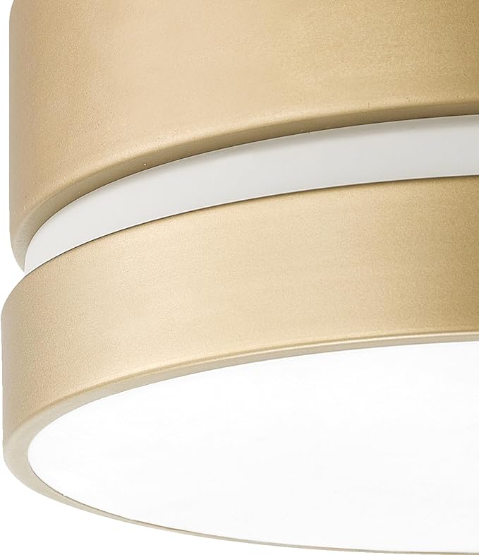 Globe Electric x Novogratz 60754 2-Light Flush Mount Ceiling Light Fixture, Soft Gold Finish, Inner Frosted Shade, Minimalist Lighting for Kitchen Island, Bedroom, or Dining Room, Home Decor