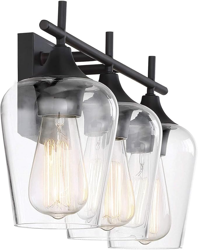 Savoy House 8-4030-3-13 Octave Bohemian Clear Glass Bathroom Vanity Wall Light, 3-Light 180 Total Watts, 10" H x 21" W, English Bronze