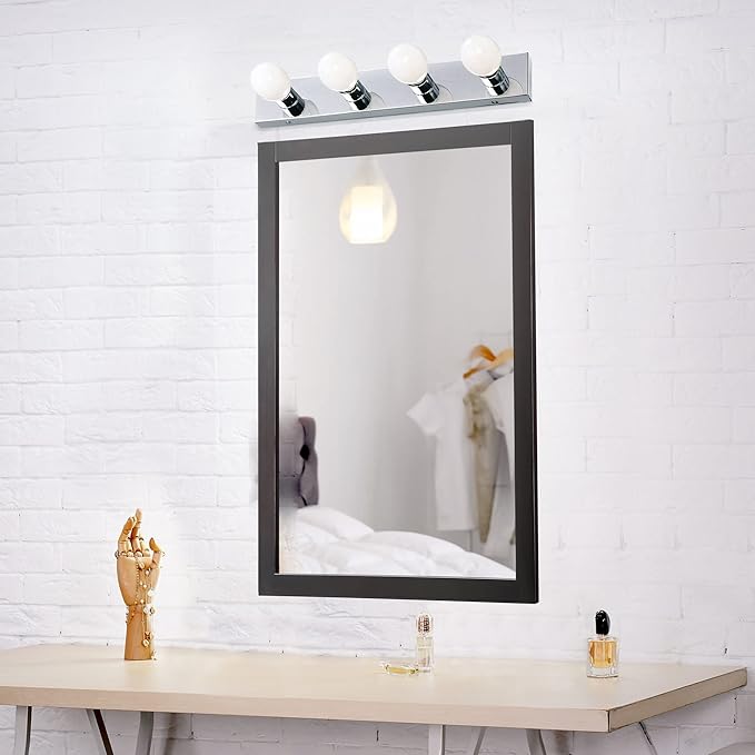 Design House 500892 4-Light Vanity Strip Light Contemporary Dimmable for Bathroom, Bedroom, Makeup Vanity, Polished Chrome