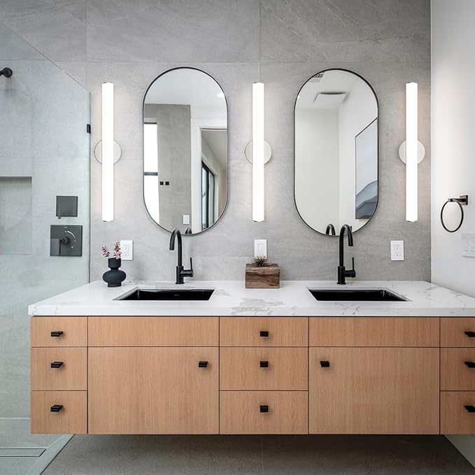 OOWOLF LED Bathroom Vanity Light 2Pack, 16W 24inch Bathroom Lights Fixture,1600LM Led Vanity Lights Bar, 4000K Natural White Bath Wall Lighting Fixture Sconce Indoor, Vanity Light Fixtures Over Mirror