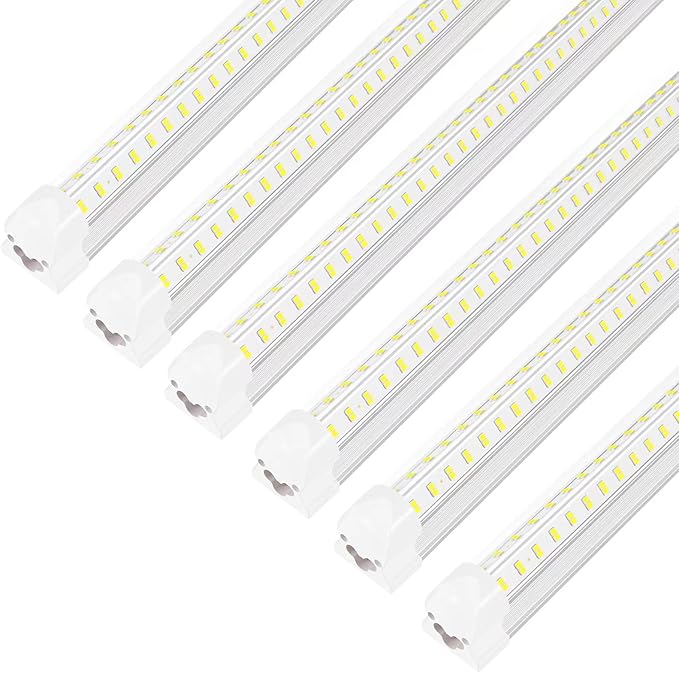 AQIQUUT 3FT Led Shop Light,3FT Lights 36W 6500K 5000LM Daylight,Led Shop Lights 110V Linkable Clear Cover Integrated V-Shape for Shop Garage Warehouse Workshop Commercial Bay Lighting(6-Pack)