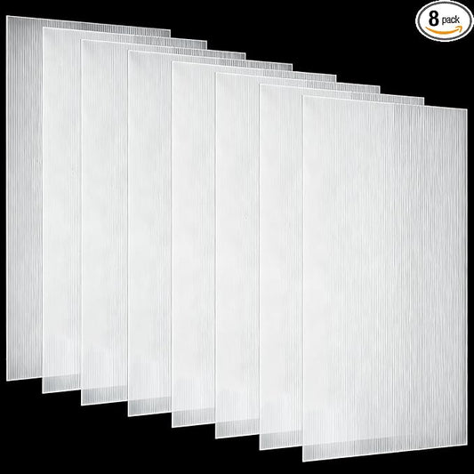 Pushglossy 8 Pack 23.75" x 47.75" x 0.2" Fluorescent Light Covers Polycarbonate Diffuser Panels Replacement for 2x4ft Drop Ceiling Light Fixture for Classroom Office Commercial Use (Clear)