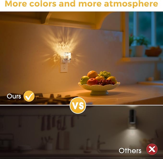 L LOHAS LED Night Light, Night Lights Plug into Wall with 10 Color Change RBG Nightlight Plug in Wall, Built in Dusk to Dawn Sensor for Hallway, Bathroom, Rooms, 2 Pack