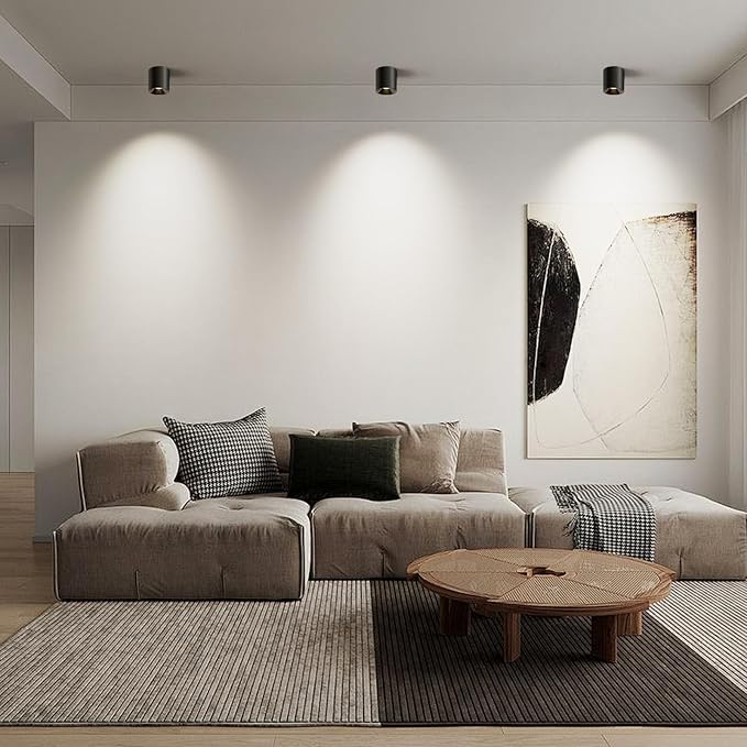 OKELI Modern LED Ceiling Light Fixture Flush Mount COB 20W 4000K Cylinder Ceiling Lights, Dimmable Hallway Lighting Fixtures Ceiling Lamps for Living Room Bedroom Kitchen