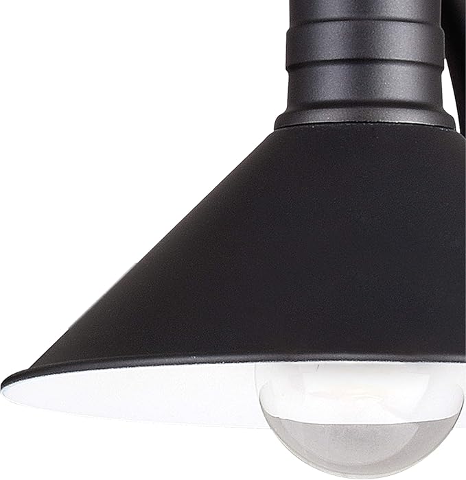 VAXCEL Akron 4-Light 38 inch Wide Oil Rubbed Bronze and Matte White Farmhouse Bathroom Vanity Lighting Fixture, Metal Shade, Dimmable, LED Compatible, Over The Mirror Mounted Steel Wall Sconce