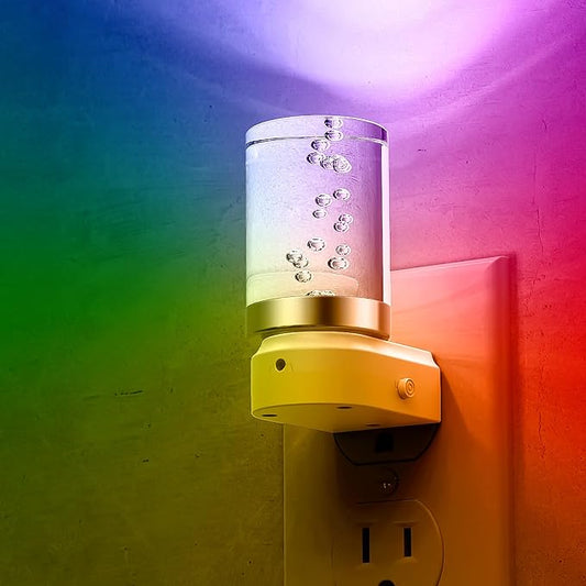 L LOHAS LED Night Light, Night Lights Plug into Wall, Color Changing Nightlight RGB with Dusk to Dawn Sensor, Nightlight Plug in Wall for Halloween, Christmas, Holiday, Hallway Bedroom Kids Room