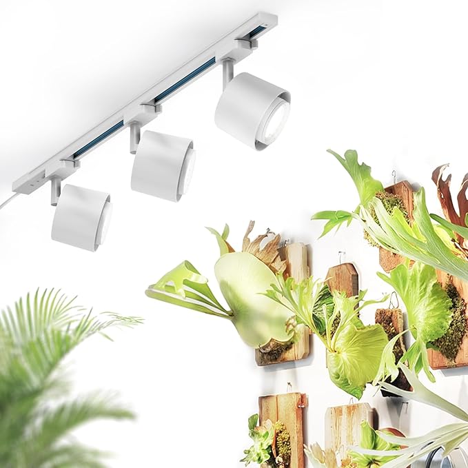 Barrina TR40c Track Grow Light for Indoor Plants, 3 x 40W, 5000K Full Spectrum Ceiling Grow Lamp with Adjustable Beam Angle, with Timer for Growing Plants, 3-Head H-Type Track Light System