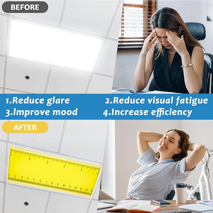 QOUBAI 8PCS Fluorescent Light Covers, 4x2 Feet Magnetic Light Cover Fluorescent Lights Shade Panel Positive Inspirational Ceiling Lights Filters for Office Classroom Home Drop Ceiling Notebook