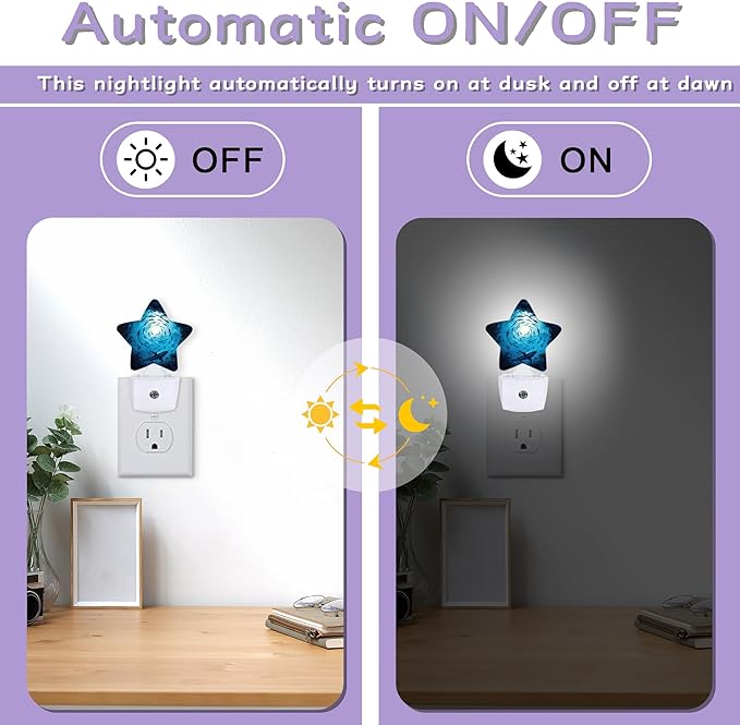 Large Sharks Night Lights Plug Into Wall,Underwater Vortex Dusk to Dawn Light Sensor Night Light for Kids,Energy Efficient Sleep Friendly Lamp for Bedroom Bathroom Nursery