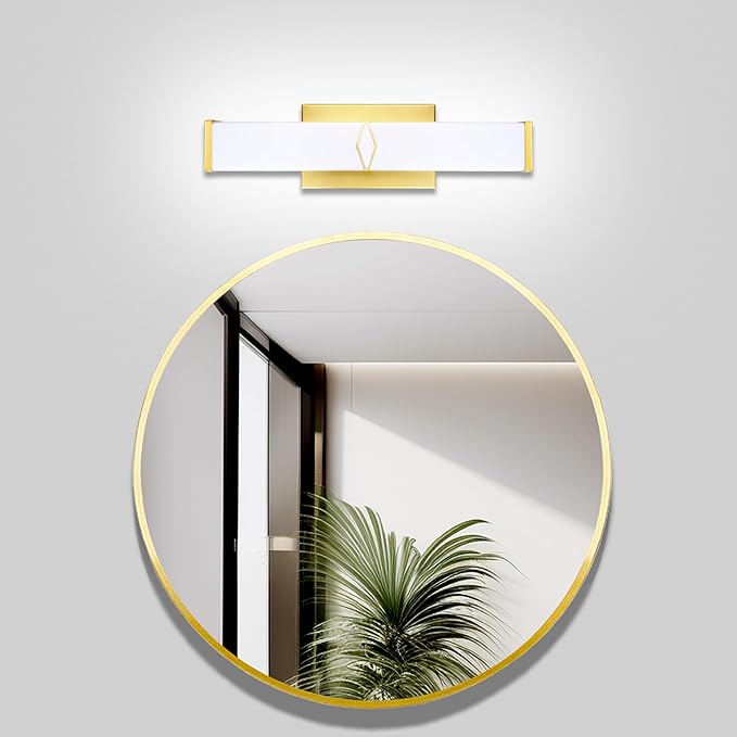 16 Inch Bathroom Vanity Light 2000LM, 5700K Daylight White Modern Bathroom Light Dimmable, AC 120V 20W Gold LED Vanity Lighting Fixtures Wall Sconce ETL Certified, 1Pack