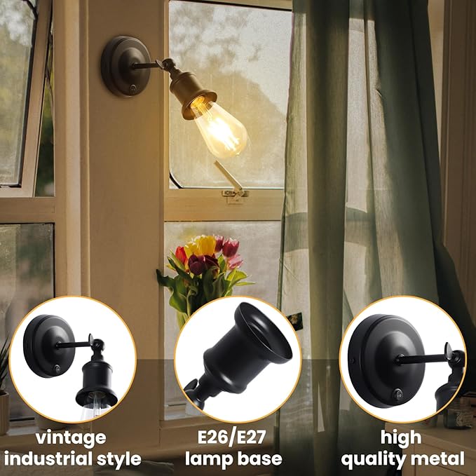 DoRight RV Ceiling Light Camper Lights, Wall Sconces Set of Two, 12V LED RV Wall Sconce Light Fixture with ON/Off Switch for RV, Boat, Marine, Motorhome, Caravan (Bulb not Included)