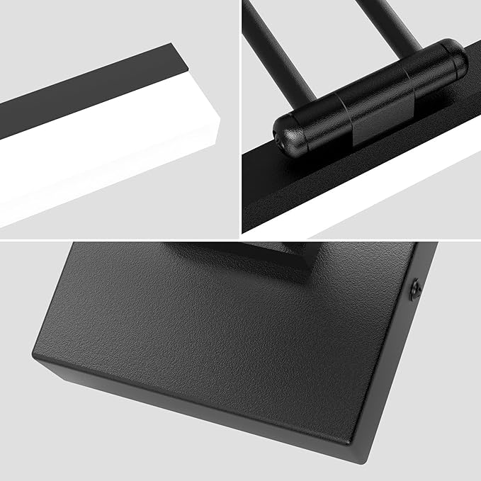 Ralbay 32" Matte Black Bathroom Vanity Light - 18W Adjustable Modern LED Lighting Fixture for Bathroom (6000K Cool White Light)