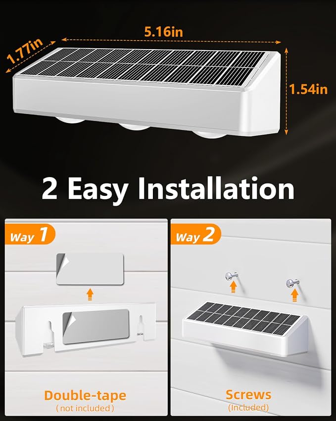 JOFIOS Solar Fence Lights Outdoor, 8 Pack, 9 Fixed Colors ＆ Color Changing LED Light Solar Powered Waterproof IP65 Dusk-to-Dawn Vinyl Fence Lights for Patio, Railing, Pool, Porch, Backyard, Wall