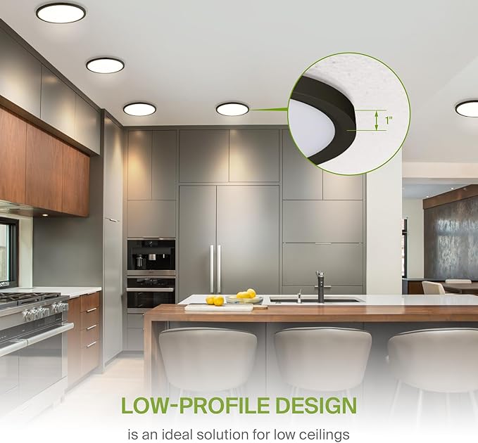 ASD LED 9" Round Flush Mount Light | 18W 1460LM 3000-5000K 120V | 3CCT, Dimmable, Ultra Slim, ETL Listed | Thin Surface Lamp, Bedroom Ceiling Lighting | Bronze, 6 Pack