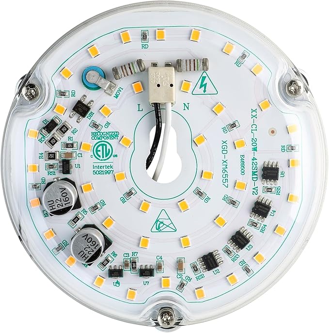 4'' 20W LED Ceiling Fan Light Retrofit Kit, Ceiling Light Replacement, LED Flush Mount Ceiling Light, Warm White 3000K 2400LM, 120V, ETL Listed CRI90 (Warm White 3000K)