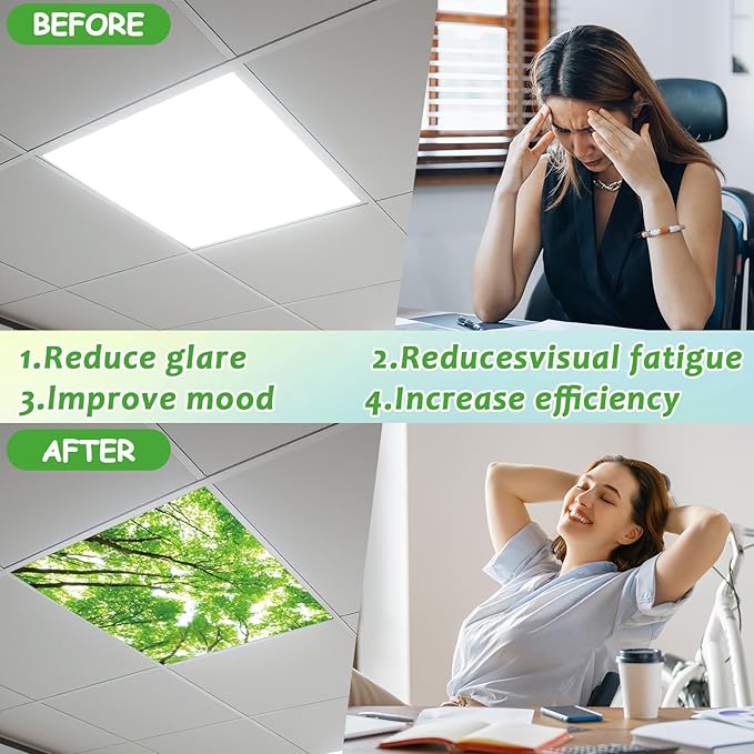 4 Pcs Fluorescent Light Covers with 32 Magnets Decorative for Classroom Ceiling Light 2 x 2 Feet Magnetic Light Covers Filter Easy Install for Office Hospitals & Home Drop Ceiling Supplies（Season）