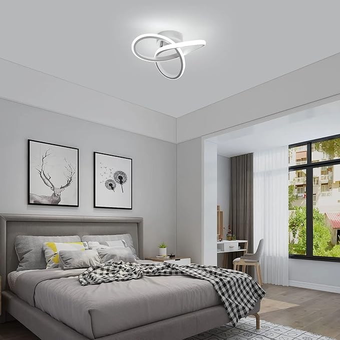 Modern LED Ceiling Light, 6500K White Light Spiral Aluminum Flush Mount Ceiling Light for Hallway, Kitchen, Balcony, Corridor, Laundry Room