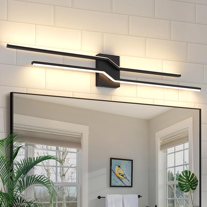 39.4 Inch Vanity Light for Bathroom Lighting Fixtures Over Mirror Black Dimmable 5CCT Vanity Lighting Fixture Modern Bath Vanity Lights Bar Wall Sconces