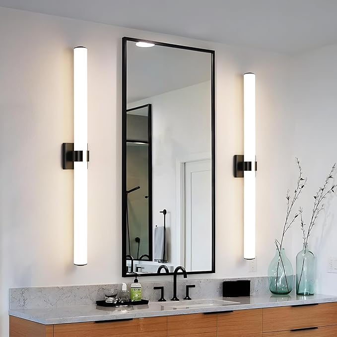 AIJIASI Bathroom Vanity Light - 39 Inch Black Bathroom Lighting Fixtures Over Mirror 36W 3000K Dimming LED Vanity Light Bar Modern Vanity Light Fixture for Mirror Bedroom Living Room