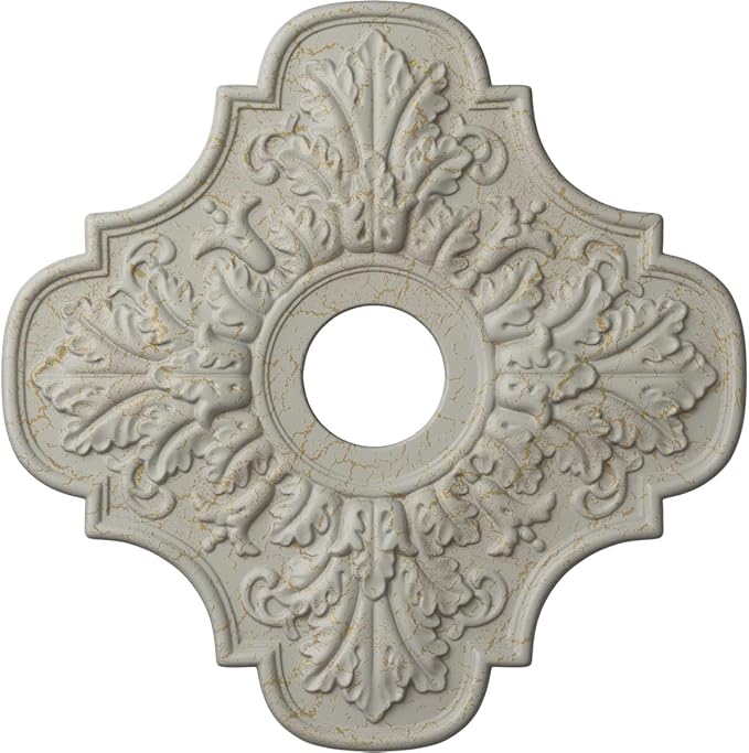 Ekena Millwork CM17PEPCCDecorative Ceiling Medallions Modeled After Original Historical Patterns & Designs, Pot of Cream Crackle