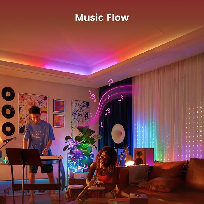 YEELIGHT LED Strip Lights, 20FT Smart Light Strips with 108 LEDs and Music Sync, RGB Color Changing Light with Bluetooth Connected and APP Control, Led Lights for Bedroom, Living Room, Home Decor