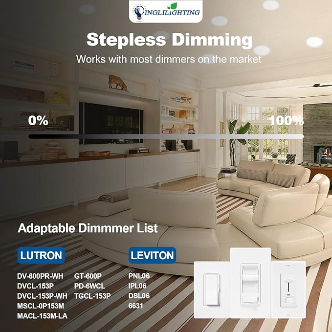 DLLT LED Recessed Ceiling Lights: 12 Pack 6 Inch 5CCT Ultra-Thin Lighting with Junction Box for Bedroom - 1200LM Brightness 12W Eqv 110W Dimmable Canless Wafer Downlight with ETL&FCC