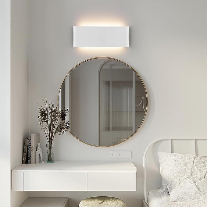 Mille Lucciole 15"Modern LED vanity light,20W Dimmable 5 CCT (3000K-6500K) Adjustable Wall Lamp,Up and Down Wall Lighting,Indoor Wall Sconce for Bedroom,Staircase,Hallway,Dressing Table,2 Pack（White）