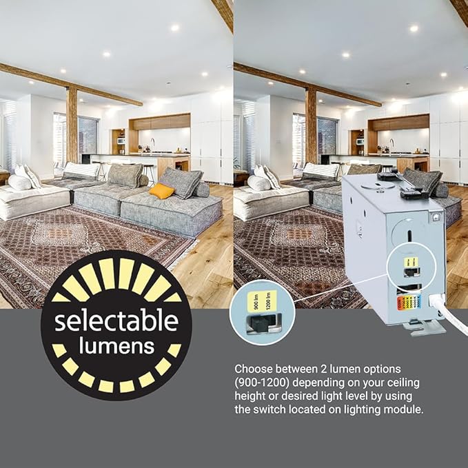 HALO RL 6 in Canless LED Recessed Ceiling Light with Selectable Color Temperature 2700K-5000K Selectable Lumen 900/1200 for Indoor Outdoor Wet Locations Dimmable IC Rated- RL6LS9FSD2W1EWHDM