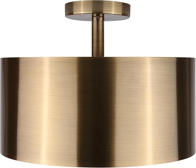 Canarm Lola 3-Light Semi-Flush Mount Ceiling Light, 15-Inch Gold Finish, Used 60W Bulbs, Easy Installation, Contemporary Lighting for Bedroom or Living Room