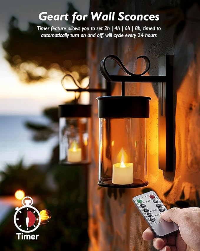 Homemory 24Pack 400+Hour Remote Control Flameless Candles, 2/4/6/8H Timer Led Votive Candles, Battery Operated Tea Lights for Wedding Table Centerpiece, Holidays, Halloween Pumpkins, Christmas Decor